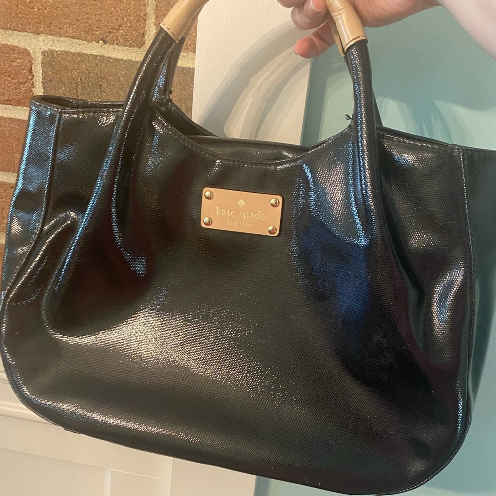 Kate Spade Coated Canvas Black Satchel